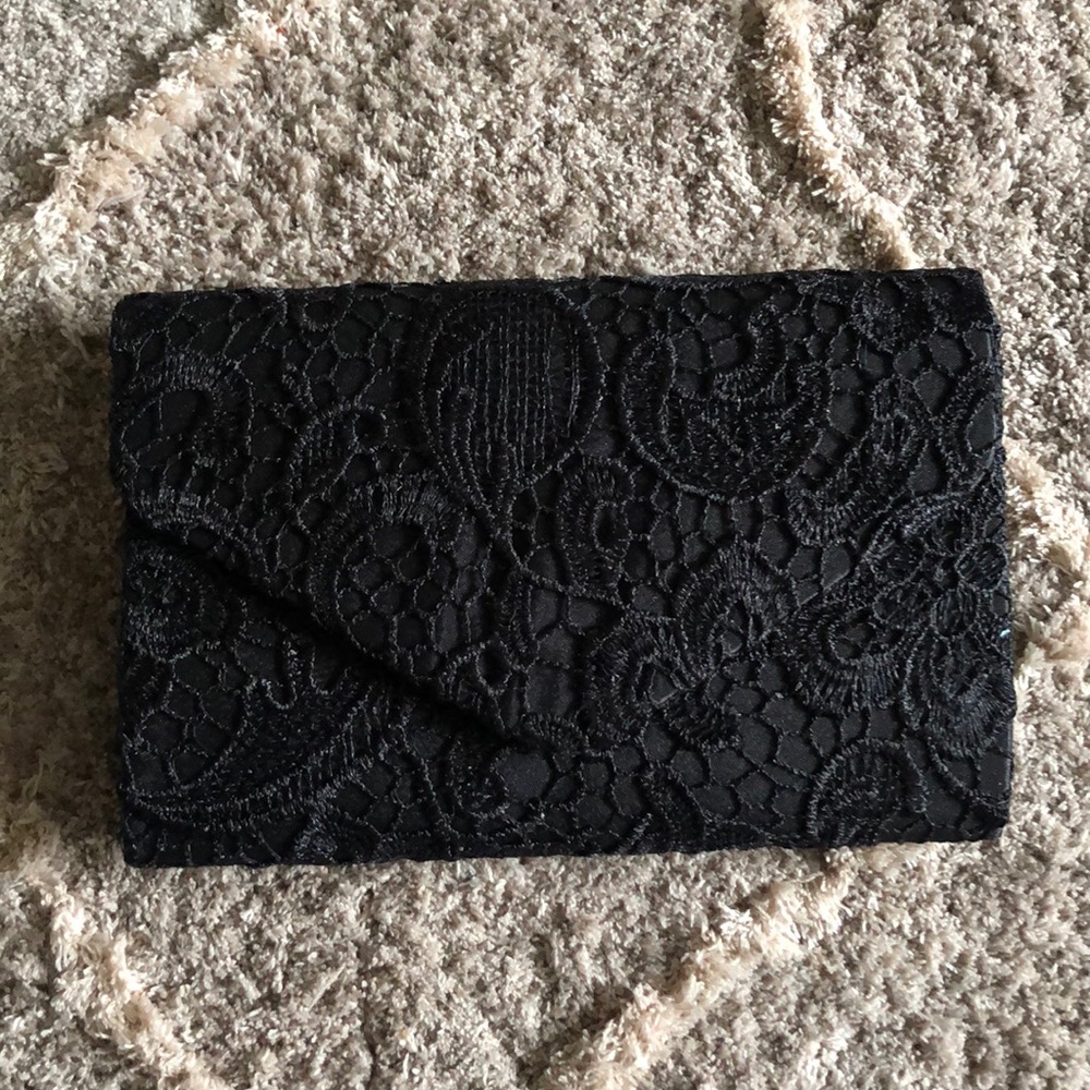 Black lace Envelope Clutch